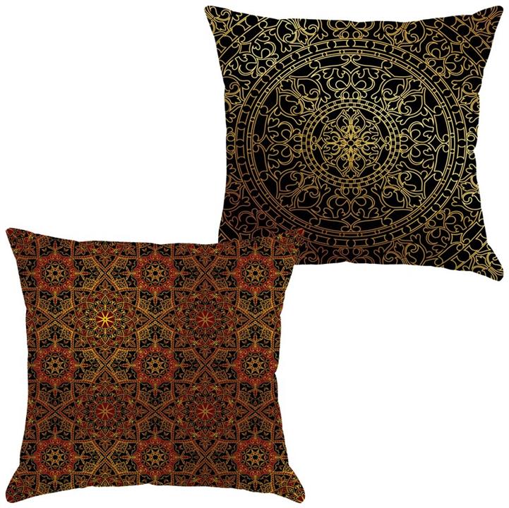 کاور کوسن جفتی مخمل رنس مدل C21-10073-145 سایز  43x43 سانتی متر